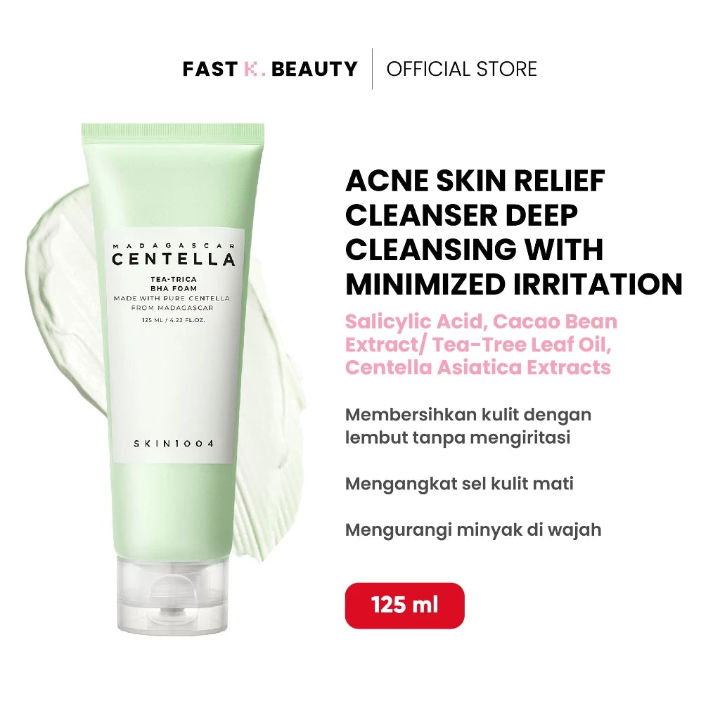 SKIN1004 Madagascar Kulit Sensitif Centella Tea-Trica BHA Foam 125ml