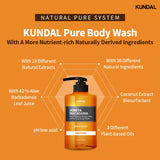 KUNDAL Honey & Macadamia Pure Body Wash 500ml (Made in Korea) FREE Shower Puff