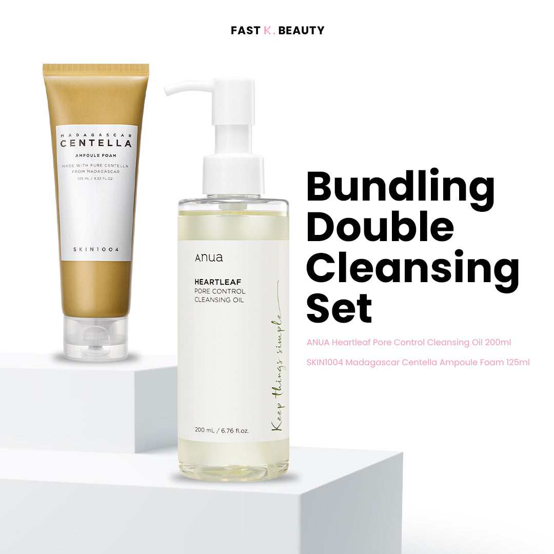 Bundling 1 Double Cleansing Set (ANUA Heartleaf Pore Control Cleansing Oil 200ml + SKIN1004 Madagascar Centella Ampoule Foam 125ml)