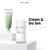 Clean & Go Set (ANUA Heartleaf Pore Control Cleansing Oil 20ml + ANUA Heartleaf Quercetinol Pore Deep Cleansing Foam 25ml)