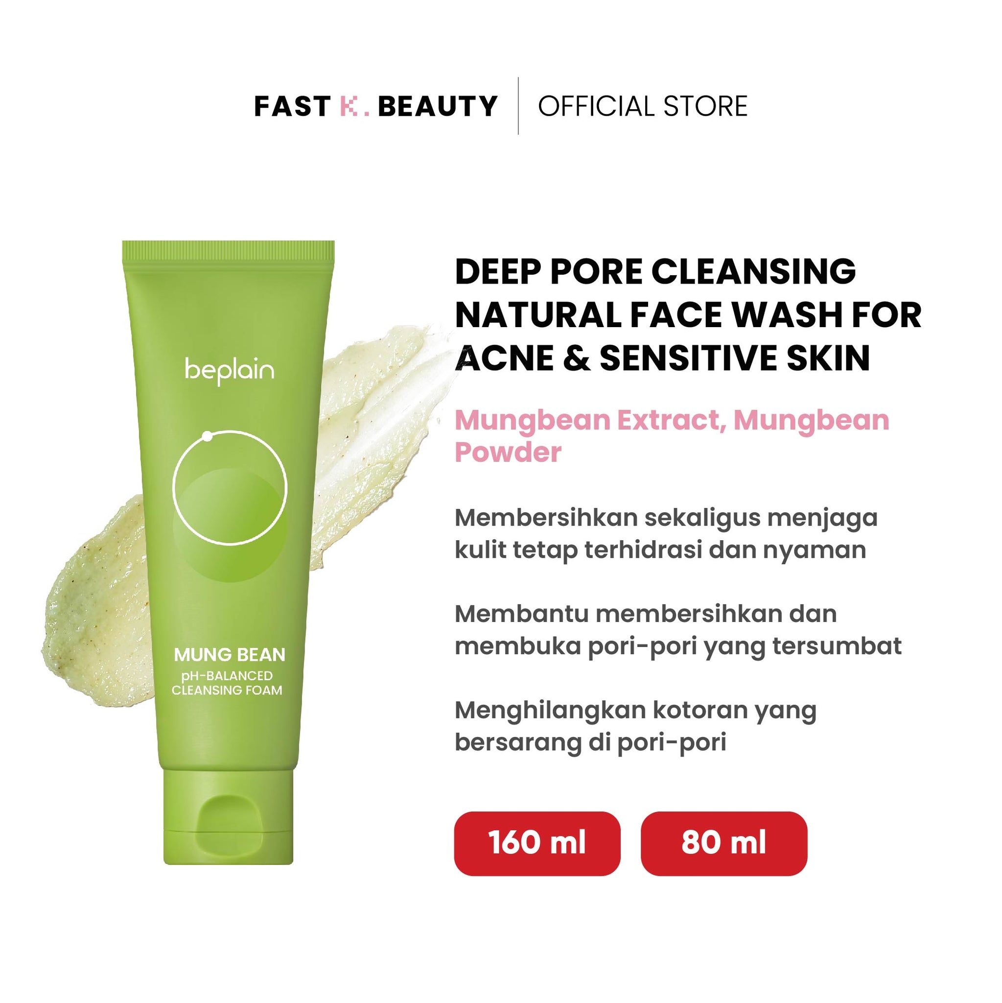 BEPLAIN Mung Bean pH-Balanced Cleansing Foam