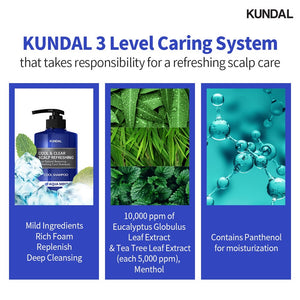 KUNDAL Cool and Clear Scalp Refreshing Shampoo Aqua Mint 500ml