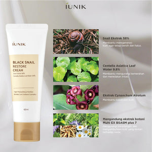 IUNIK Black Snail Restore Cream - 60ml