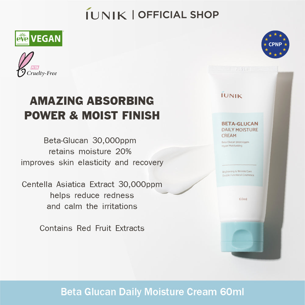 IUNIK Beta Glucan Daily Moisture Cream - 60ml