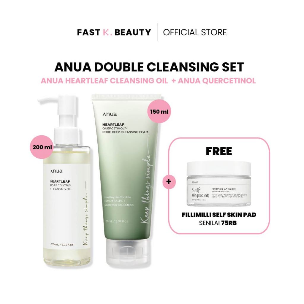 ANUA Special Bundling HEARTLEAF PORE CONTROL CLEANSING OIL + HEARTLEAF QUERCETINOL PORE DEEP CLEANSING FOAM [FREE FILLIMILLI Self Skin Pad]