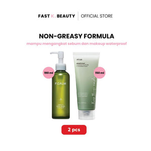 FAST BEAUTY Paket Double Cleansing 2 (P.CALM Underpore Cleansing Oil 190ml + ANUA Heartleaf Quercetinol Pore Deep Cleansing Foam 150ml)