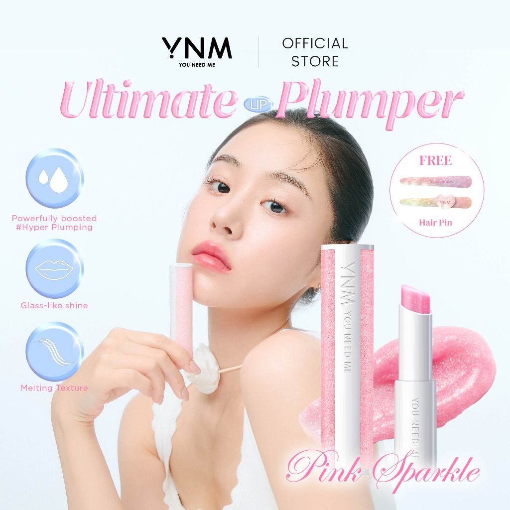 YNM Ultimate Lip Plumper Pink Sparkle [FREE Hair Pin]