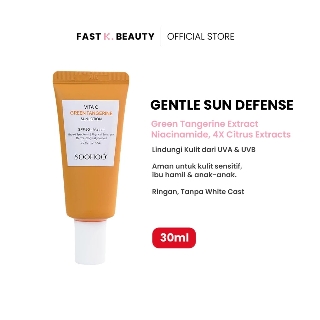SOOHOO Vita C Green Tangerine Sun Lotion 30ml | Physical Sunscreen SPF 50+ PA++++