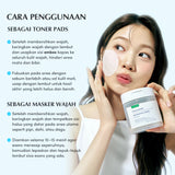 EQQUALBERRY-SWIMMING POOL TONER PADS 220ml (70 Sheets) Hydrating Toner Eksfoliasi